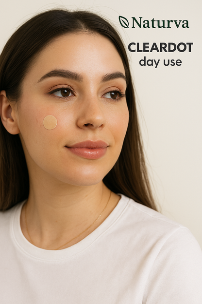 Naturva ClearDot Acne Patches for Face – 36 Hydrocolloid Pimple Patches | Fast Healing, Invisible Zit Stickers for Overnight Blemish Care | Protects from Dirt & Absorbs Impurities – 12mm Waterproof Spot Patch