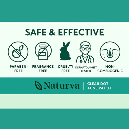 Naturva ClearDot Acne Patches for Face – 36 Hydrocolloid Pimple Patches | Fast Healing, Invisible Zit Stickers for Overnight Blemish Care | Protects from Dirt & Absorbs Impurities – 12mm Waterproof Spot Patch